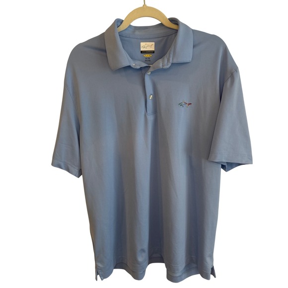 Greg Norman Collection Other - Greg‎ Norman Mens XL Performance Golf Polo Shirt Blue Play Dry Shark Logo